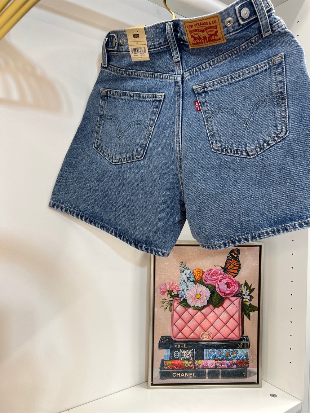 🔥 Levi's Conch Mid-thigh High-Waist Denim Shorts brand new size 24